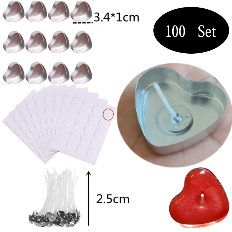 Candle Supplies Tins - 100 ensembles de bougies chauffe-plat vides