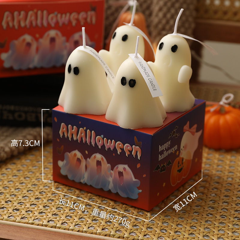 Candle Souvenir - Bougie parfumée fantôme d'Halloween, boîte cadeau