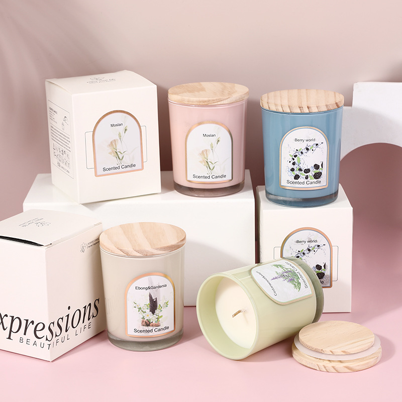 Candle Souvenir - Bougie parfumée en verre coloré avec