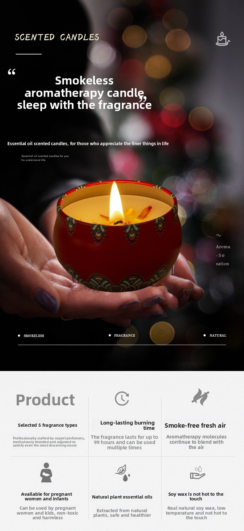 Bougie parfumée sans fumée aux - Candle Souvenir avis et prix