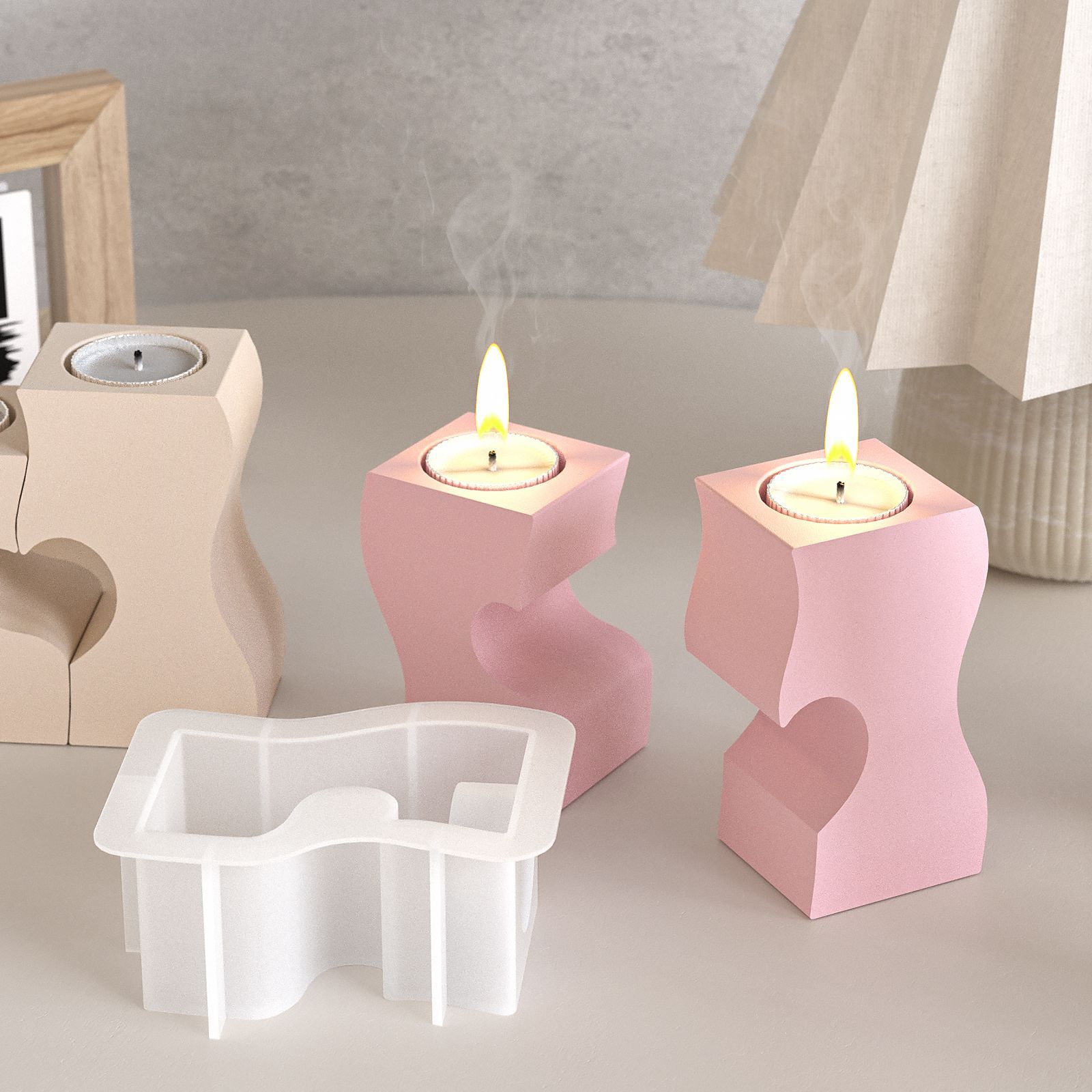 S coeur chandelier Silicone mo - Candle Souvenir avis et prix